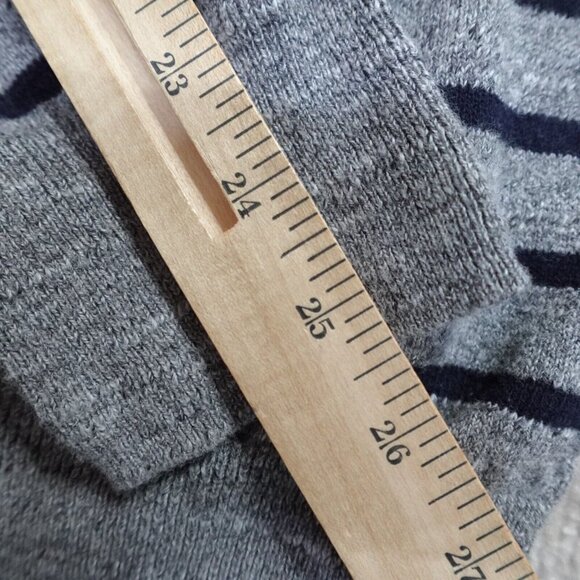 J.Crew Sweater XL Gray Striped Rugged Cotton Crew Neck - Picture 10 of 10